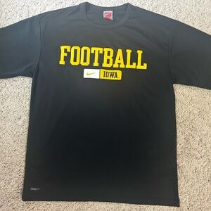 Nike Men's Black and Yellow Iowa Football Tee